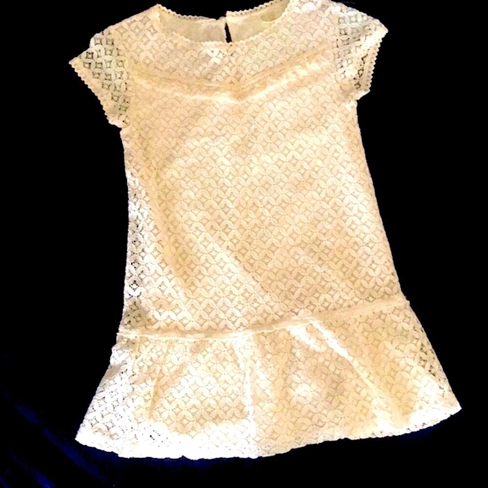 Zara Girls Portugal Creme Lace short sleeve Dress 👗 size 12